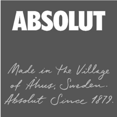 Trademark ABSOLUT Made in the Village of Åhus, Sweden. Absolut Since 1879.