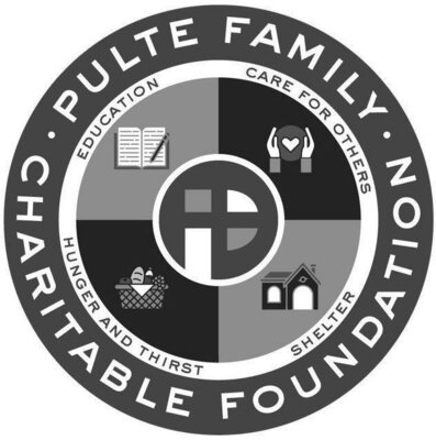 Trademark P PULTE FAMILY CHARITABLE FOUNDATION EDUCATION CARE FOR OTHERS
SHELTER HUNGER AND THIRST